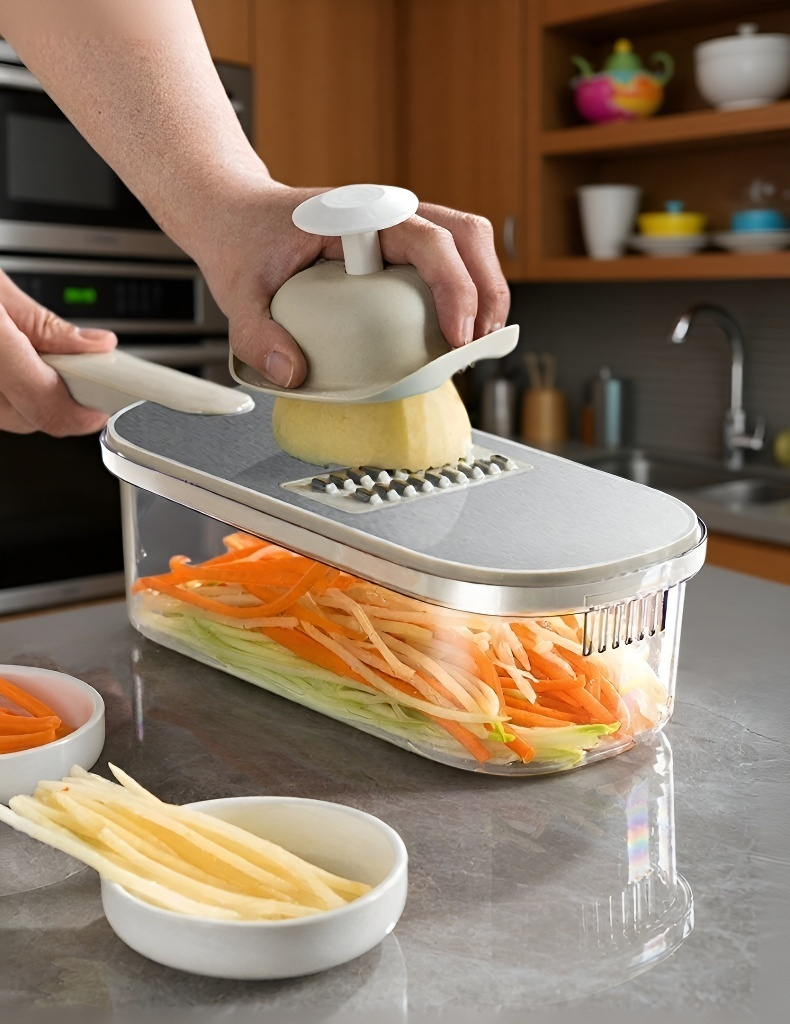 Multifunctional vegetable shredder in kitchen