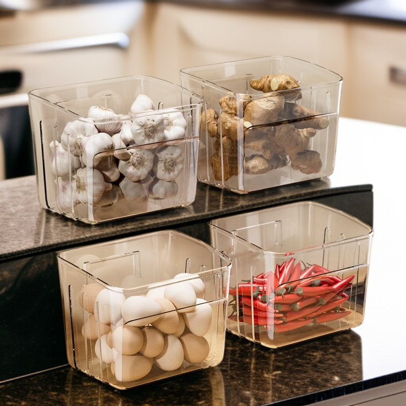 رف تخزين مطبخي معلق للجدار للبصل والثوم والزنجبيل