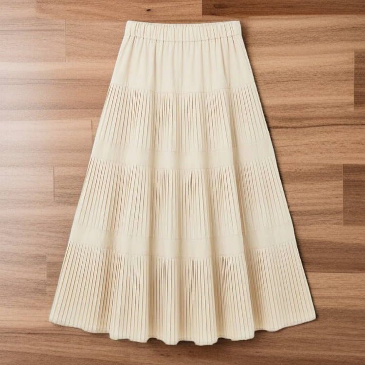 ハイウエストの秋冬用プリーツスカート