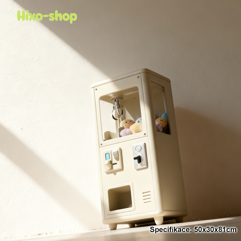 Barevný mini drápový stroj jako dekorace