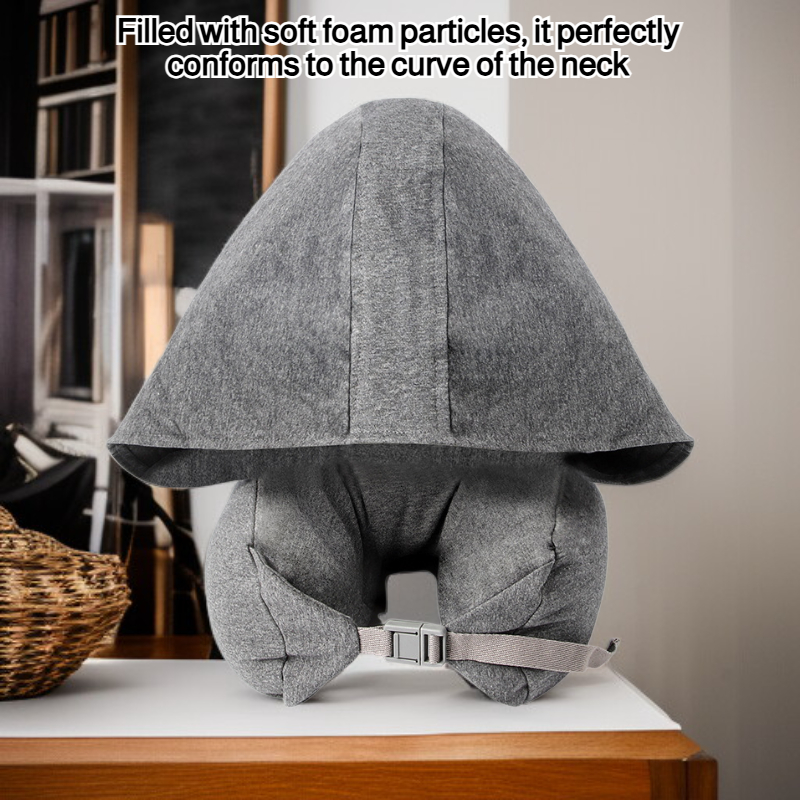 Hooded U-shaped pillow