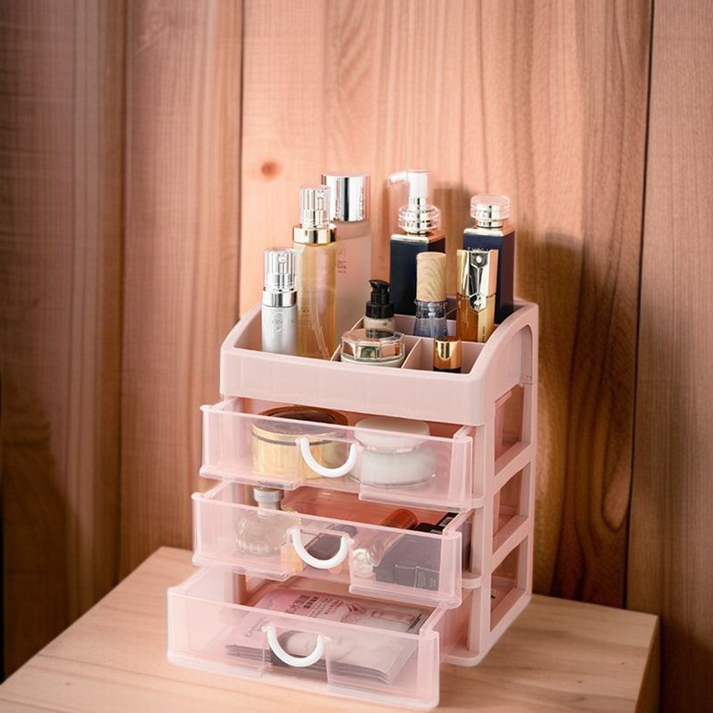 Storage box bedroom desktop small transparent makeup cabinet student dormitory drawer cosmetics lips