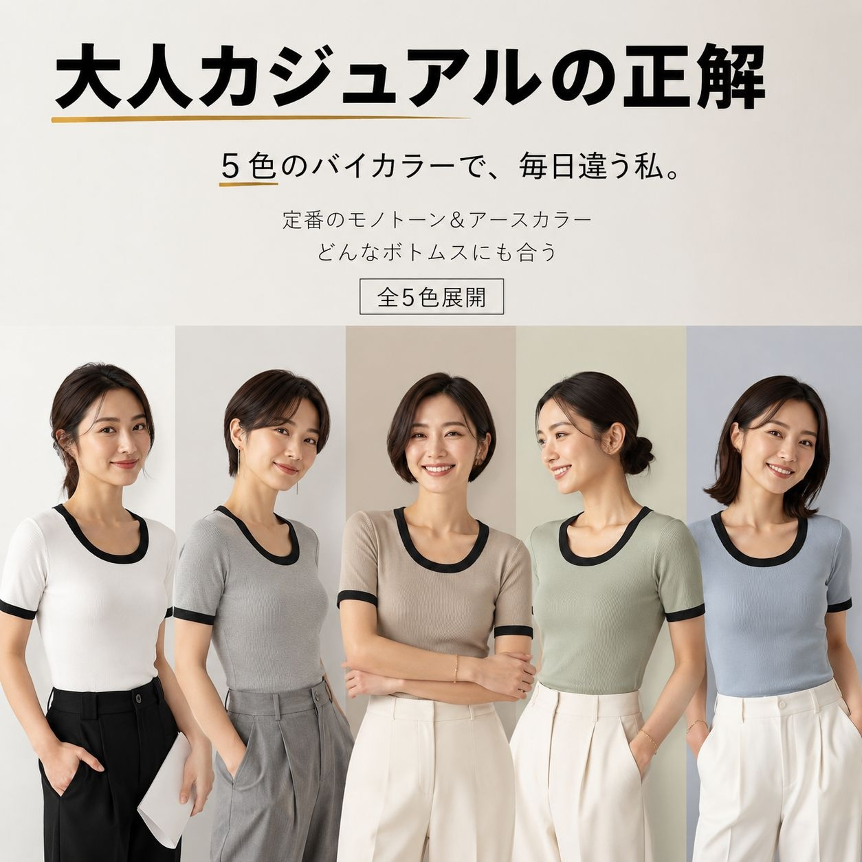 レディース薄手通気ラウンドネック半袖Tシャツ