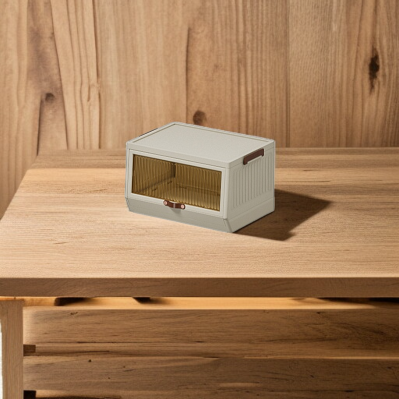 거실에 배치된 플립탑 수납장 활용 예시