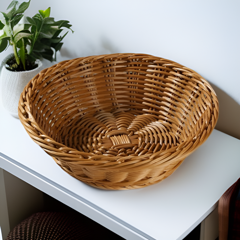 짜임 미니 과일 트레이 라탄 스타일 스낵 바구니