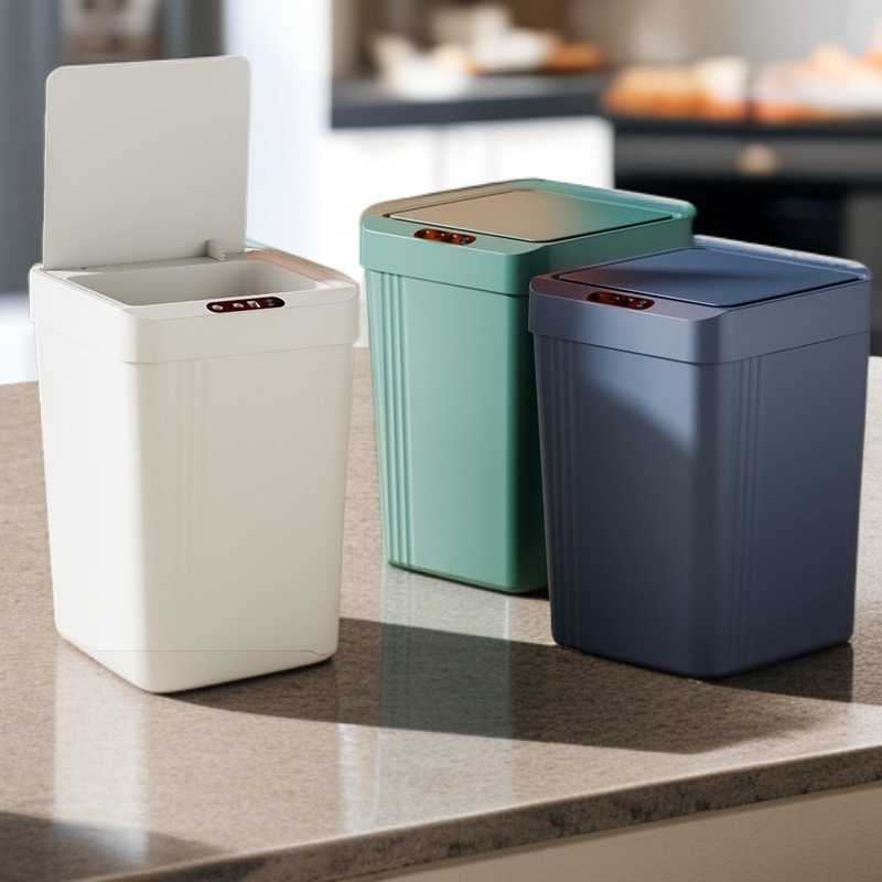 뚜껑 달린 스마트 감지 휴지통 전자동 가정용 분리형