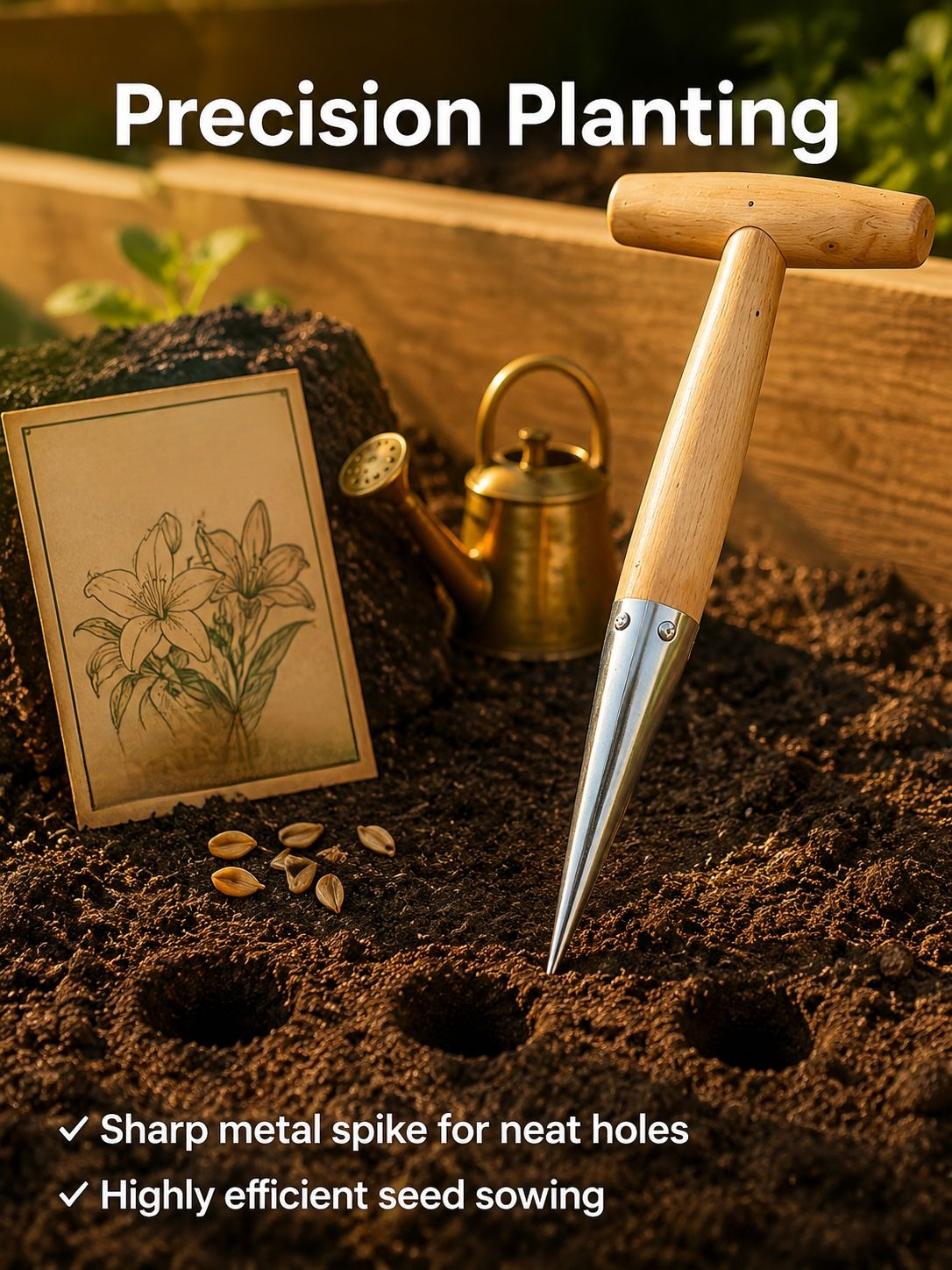 Gardening tool for precise seed planting
