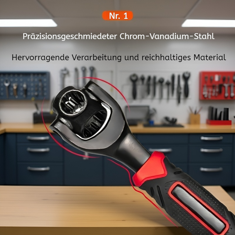 Spezialstahl-Schlüssel, 8-in-1 Chrom-Steckschlüssel, 52-in-1 metrisches Werkzeug für Heimwerker