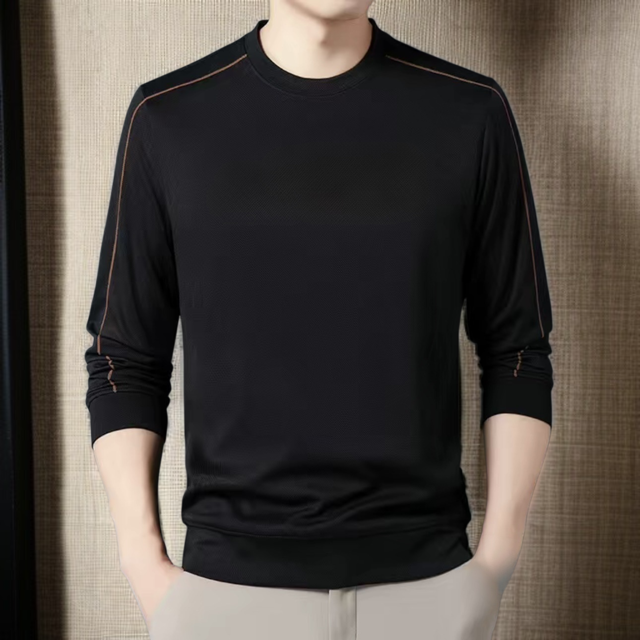 남성복 중청 라운드 맨투맨 기모 트레이닝 기모 캐주얼 패션 긴팔 티셔츠