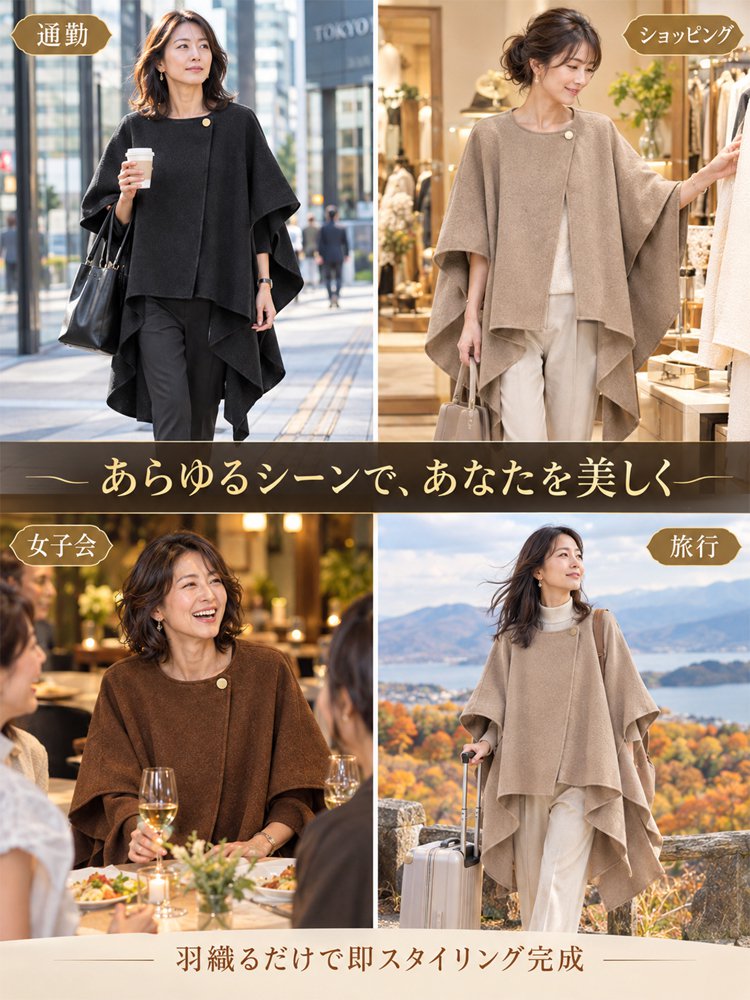 ゆったりシルエットアシンメトリーコート