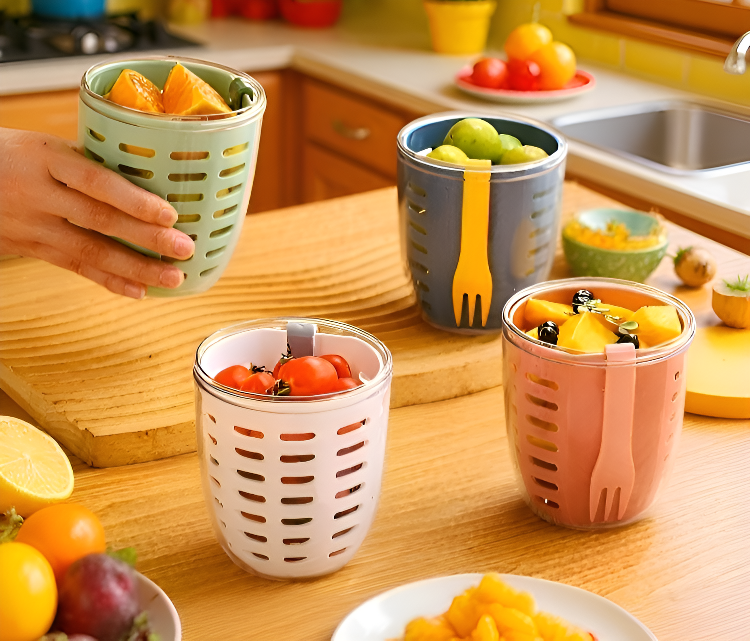 وعاء سلطة مناسب للسفر والتنقل