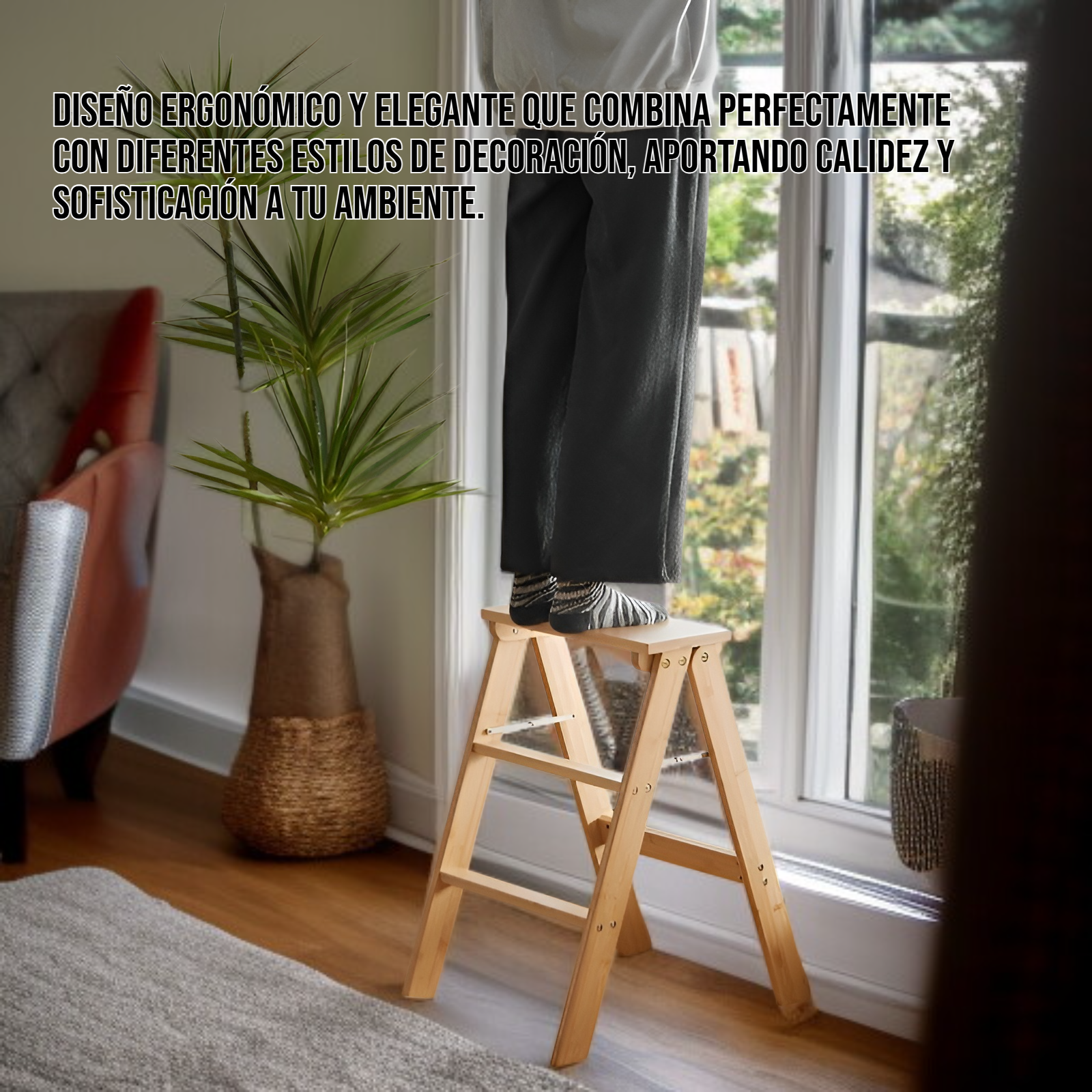 Taburete de madera maciza para el hogar