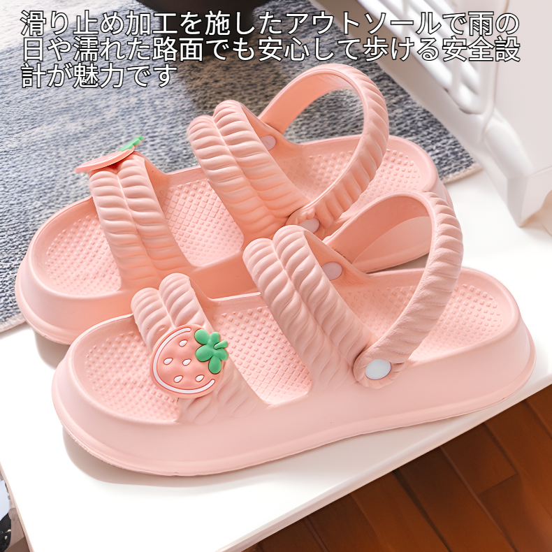 外出用ソフト底滑り止めサンダル レディースファッションミュール