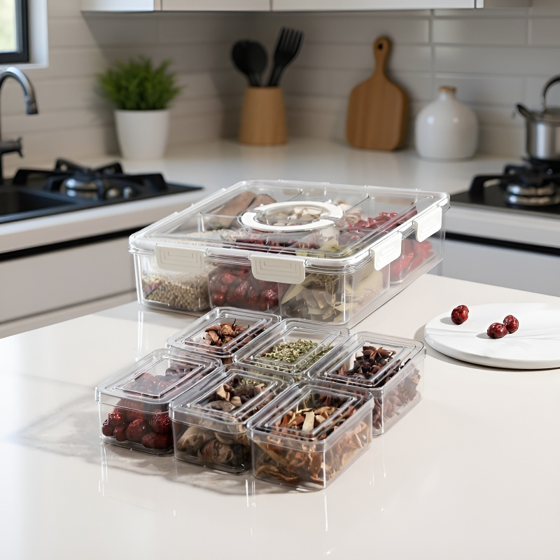 냉장고 선반에 넣은 다용도 보관함