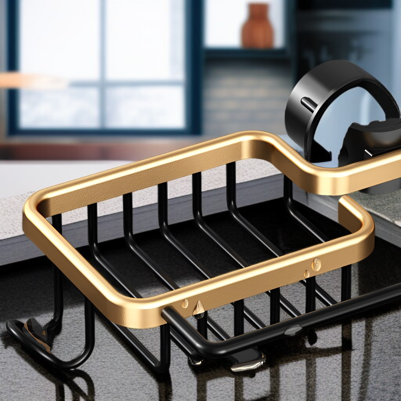 골드 스페이스 알루미늄 싱크 주방 수납 바구니 선반