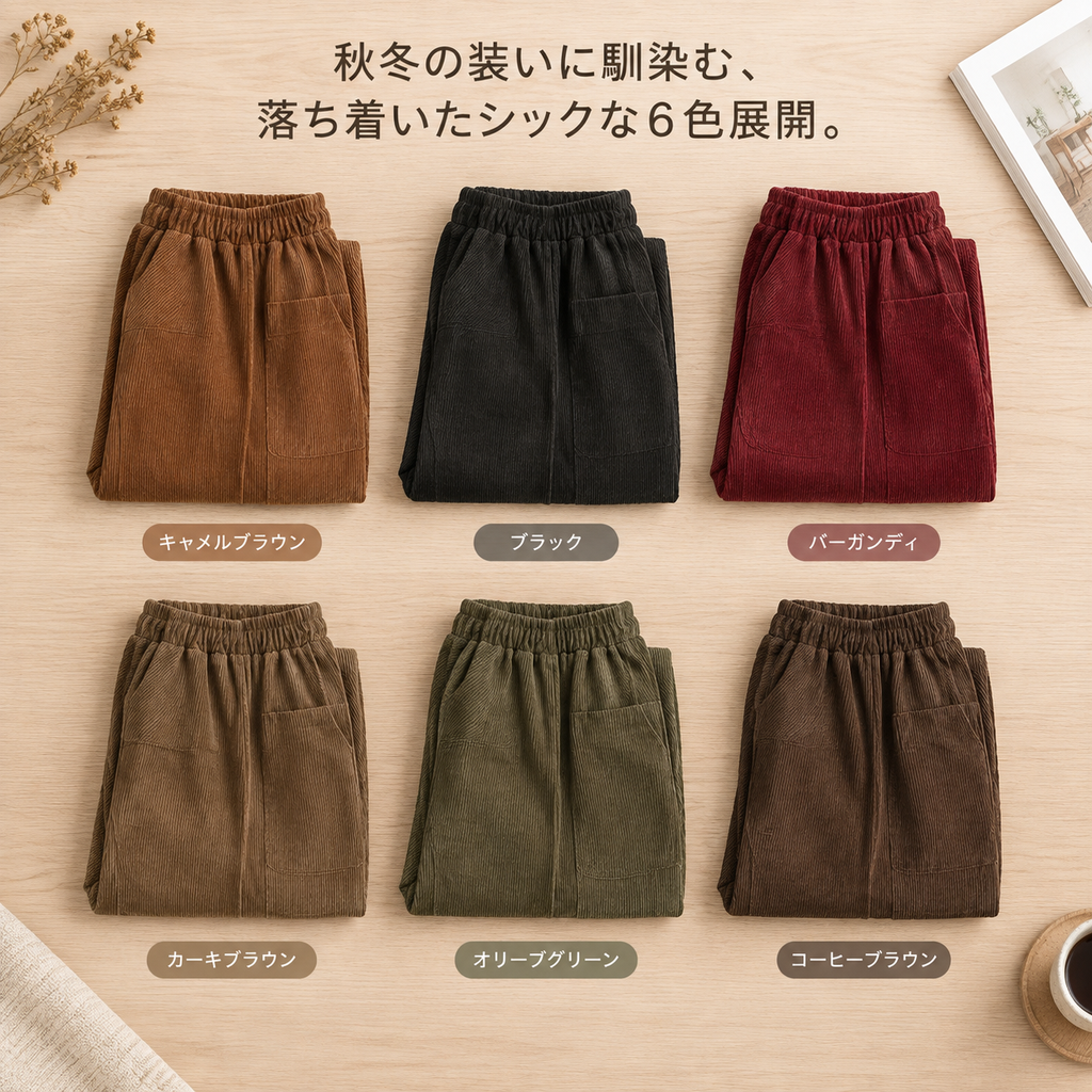 春秋冬向け 新作 コーデュロイ 女性用 ハーレムパンツ