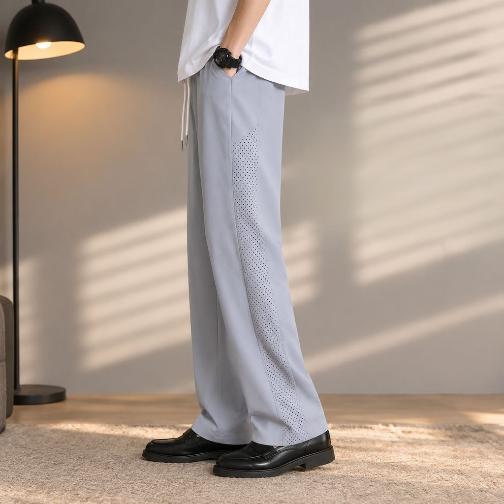 Pantalones casuales rectos de ajuste holgado