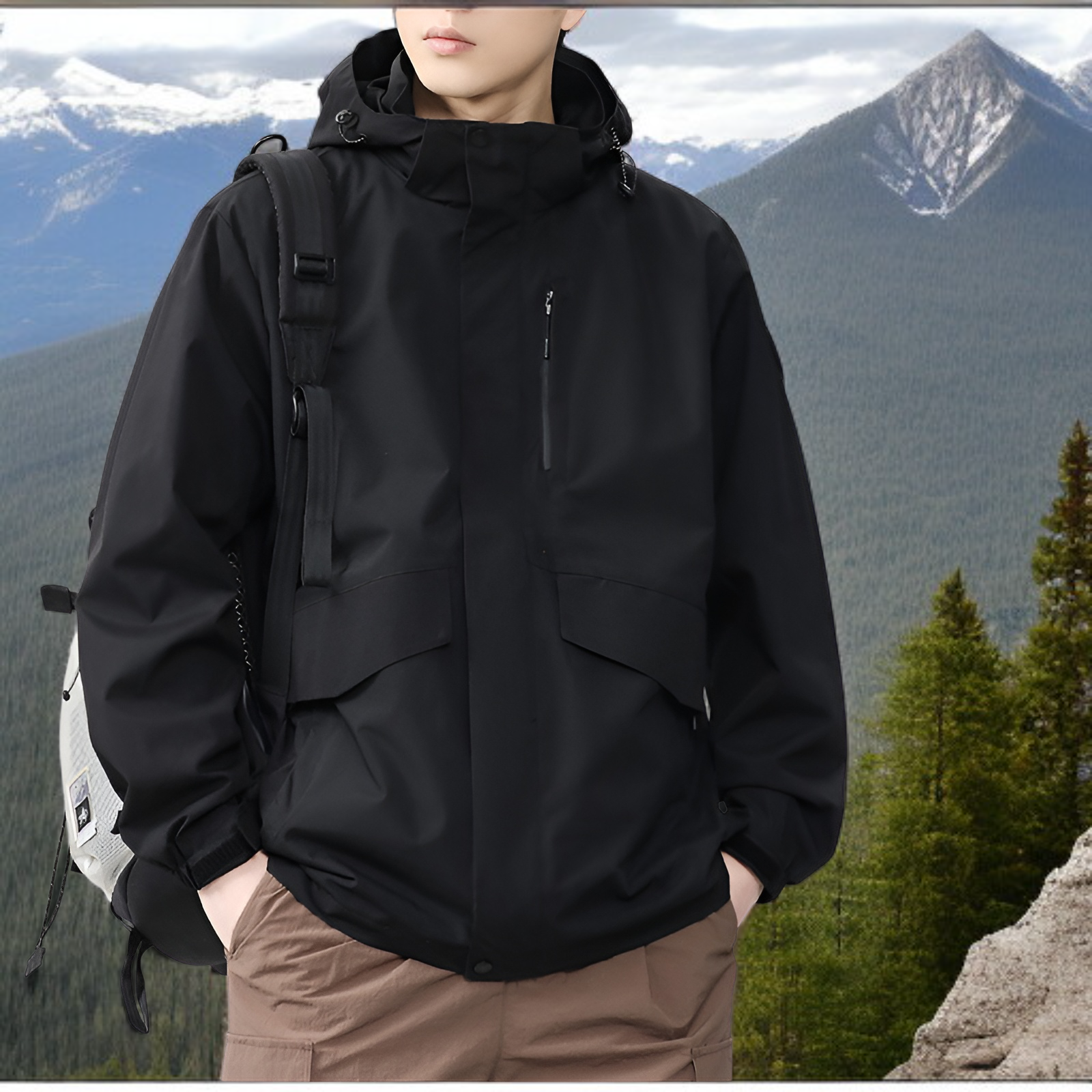 春秋新作 メンズアウトドアジャケット 工装風 防風防寒 冬用カジュアルジャンパー