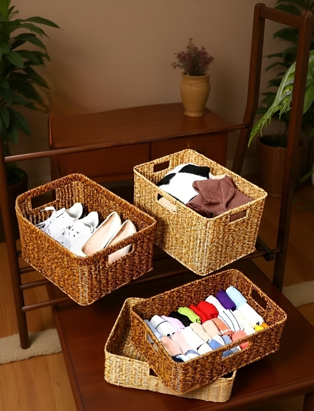 다용도 짠 수납 바구니로 집정리