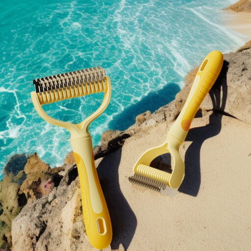 강아지 고양이 전용 매듭 빗 스테인리스 스틸 밀치 애완용 빗 양면 제모기 고양이 제모 빗