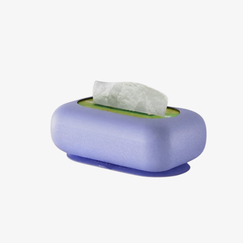 빨판 흡착 방식으로 튼튼하게 고정된 휴지통