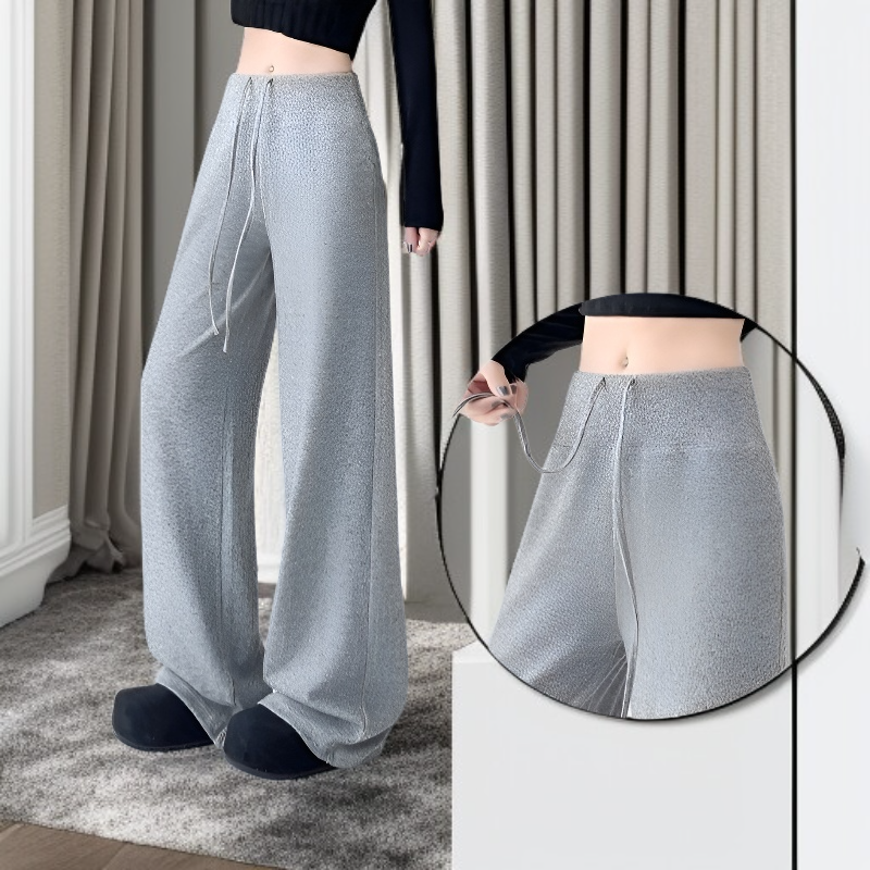 하이웨이스트 슬림핏 와이드 팬츠