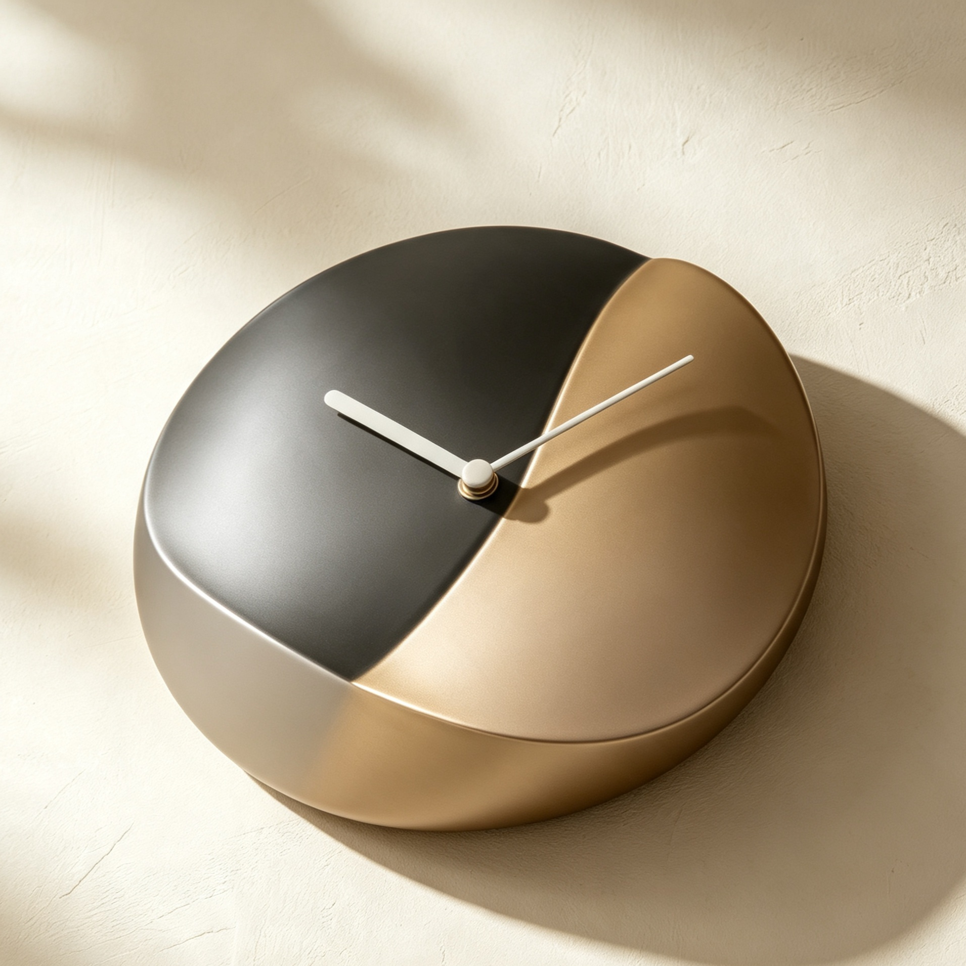 Minimalist wall clock with colorful segments