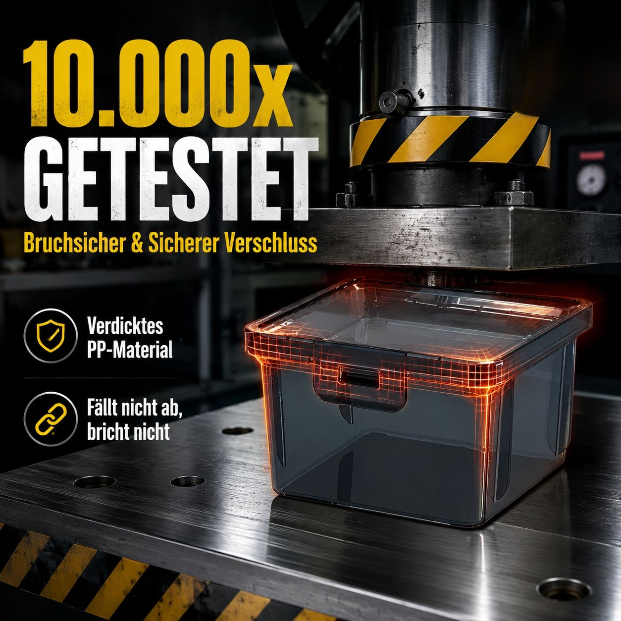 Multifunktionales Teile-Aufbewahrungsset mit Deckel, Werkzeugbox, stapelbar und nestbar