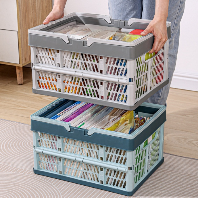 可折疊收納框手提籃 買菜籃 置物收納野餐籃