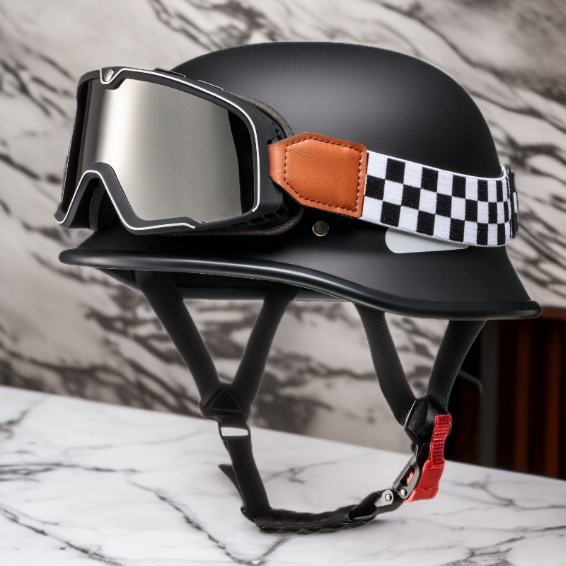 오토바이 헬멧 3C 레트로 독일군 스타일 반헬멧 강철 헬멧 크루저용