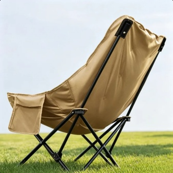 Comfortable camping chair with headrest