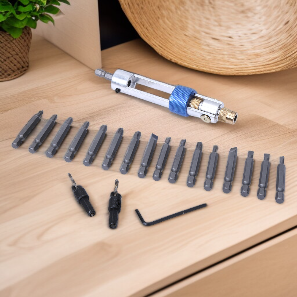 HSS Senkbohrer-Set mit Schnellwechsel und Schraubenumwandlung (20 Stück)
