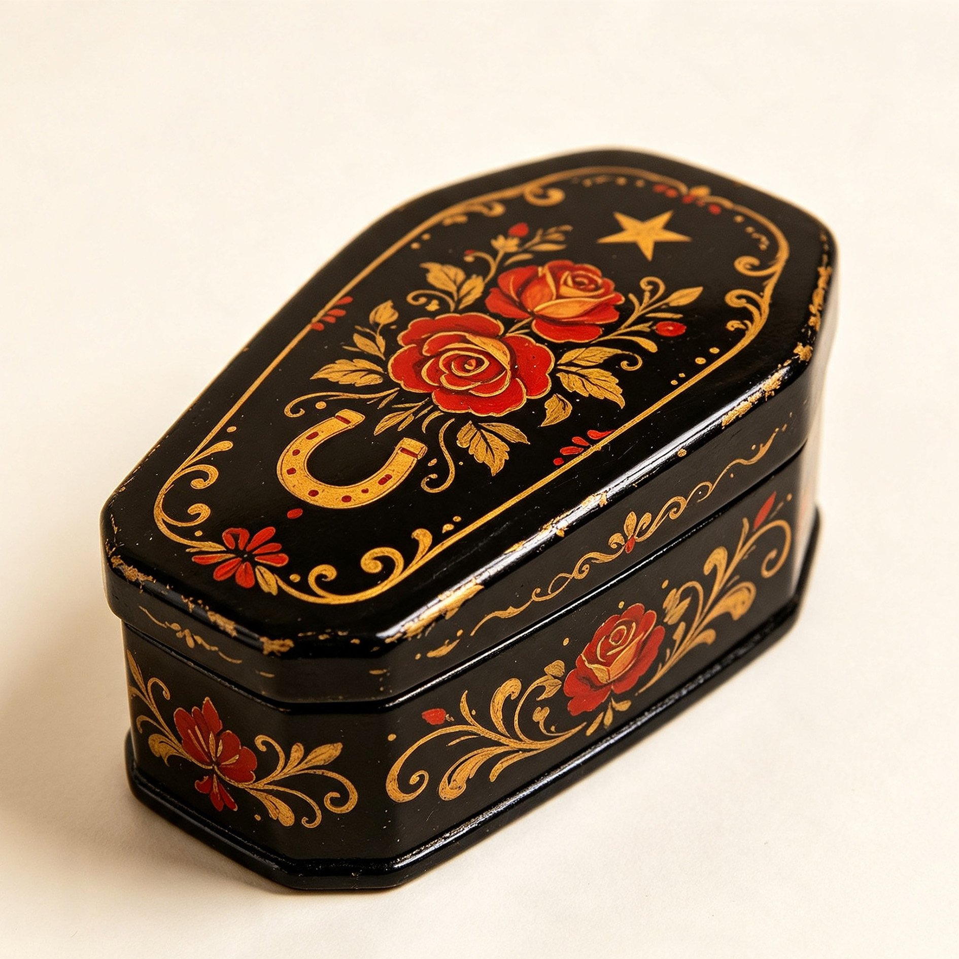 Rose Star Pattern Lacquer Box