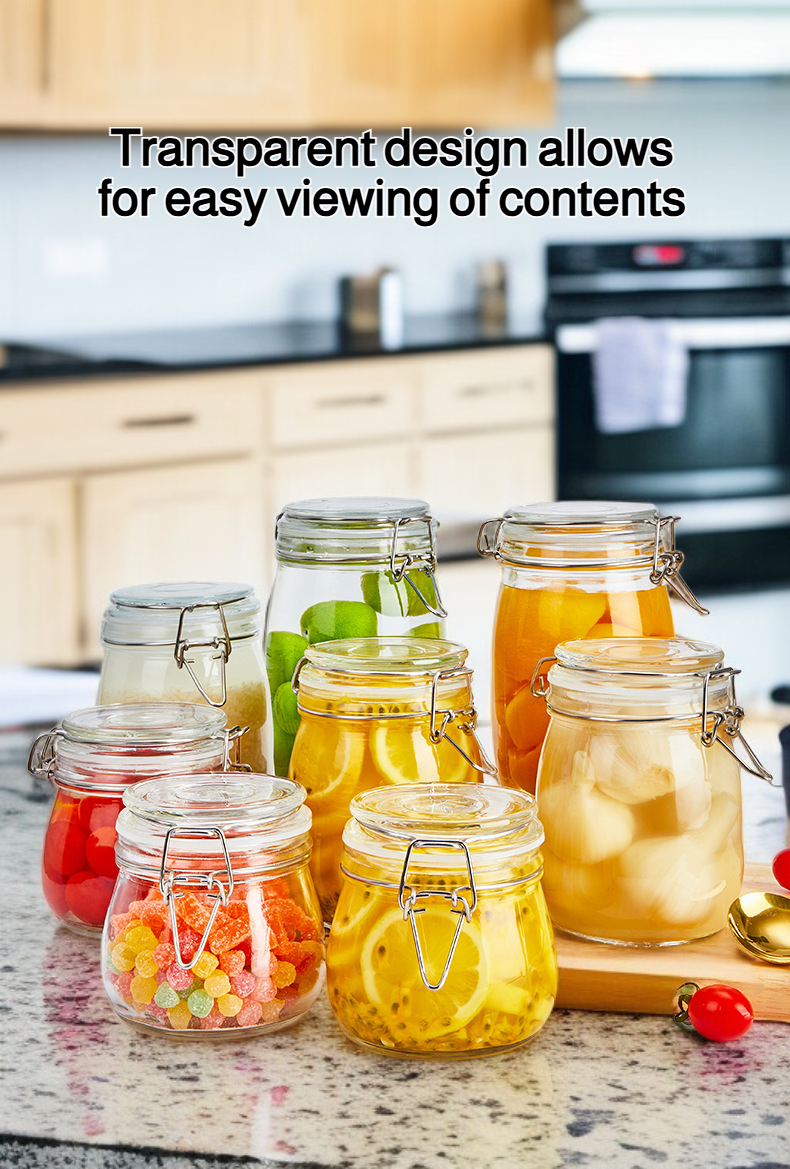 High-quality glass airtight jar with sealed lid