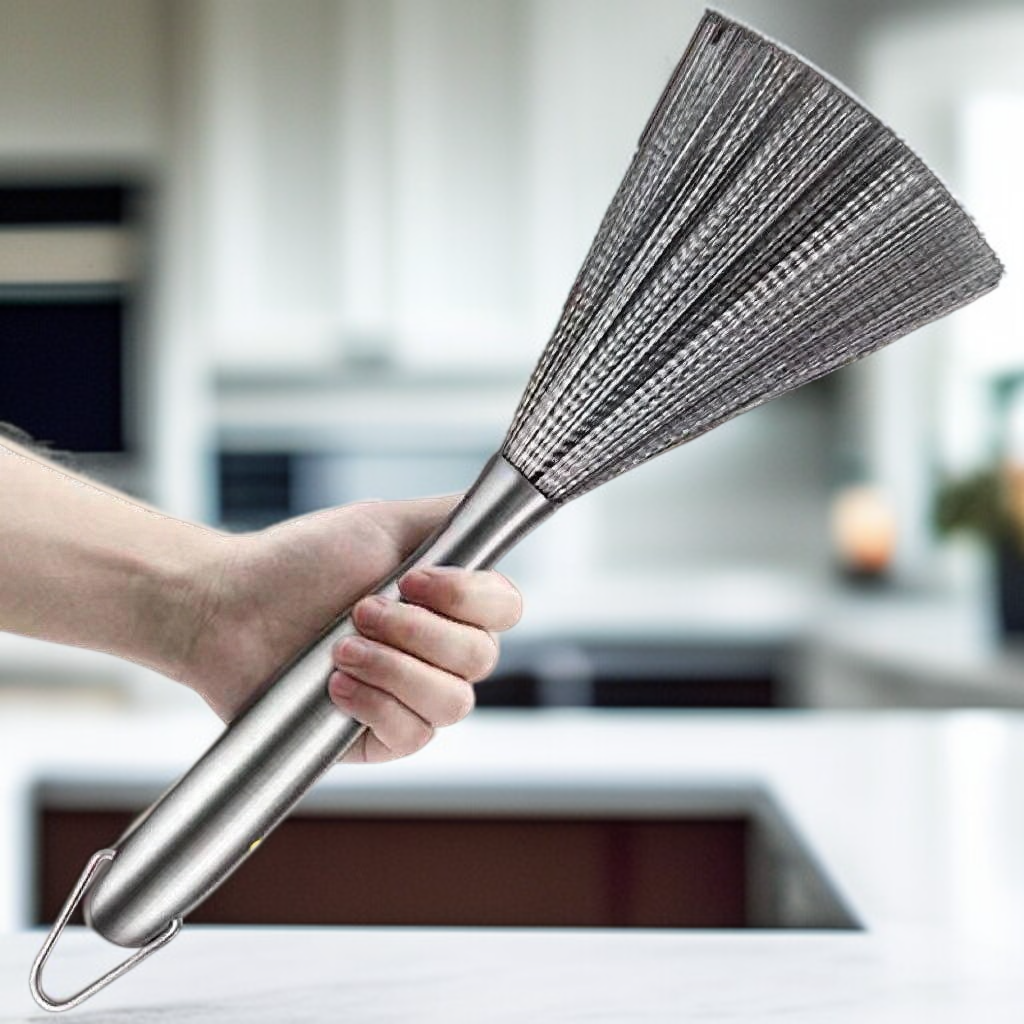 Cepillo de alambre de acero sin pelusa para uso doméstico en la cocina