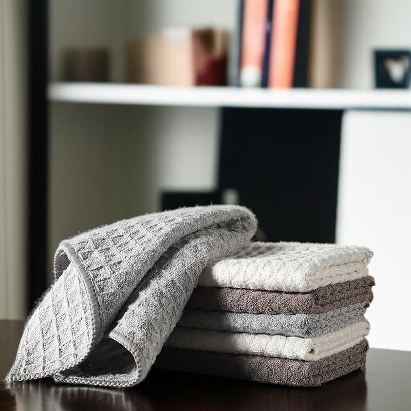 マイクロファイバーキッチンクリーニングクロス、大きくて厚いワッフルクロス、ディッシュクロス、高吸収性、12インチ x 12インチ 4枚パック