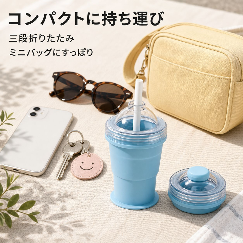 携帯折りたたみ製氷カップ 冷たいドリンクを楽しむ