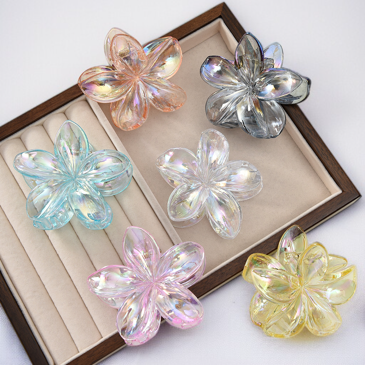 8CM透明炫彩髮夾