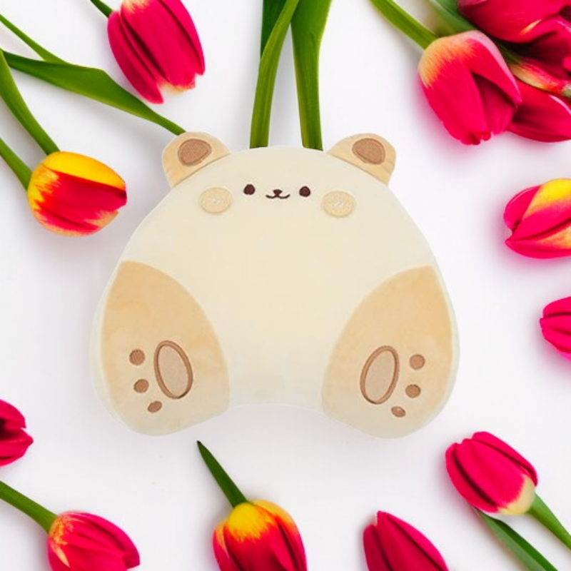 Almohada de cuello y soporte lumbar de coche, diseño de dibujos animados, espuma de memoria cómoda