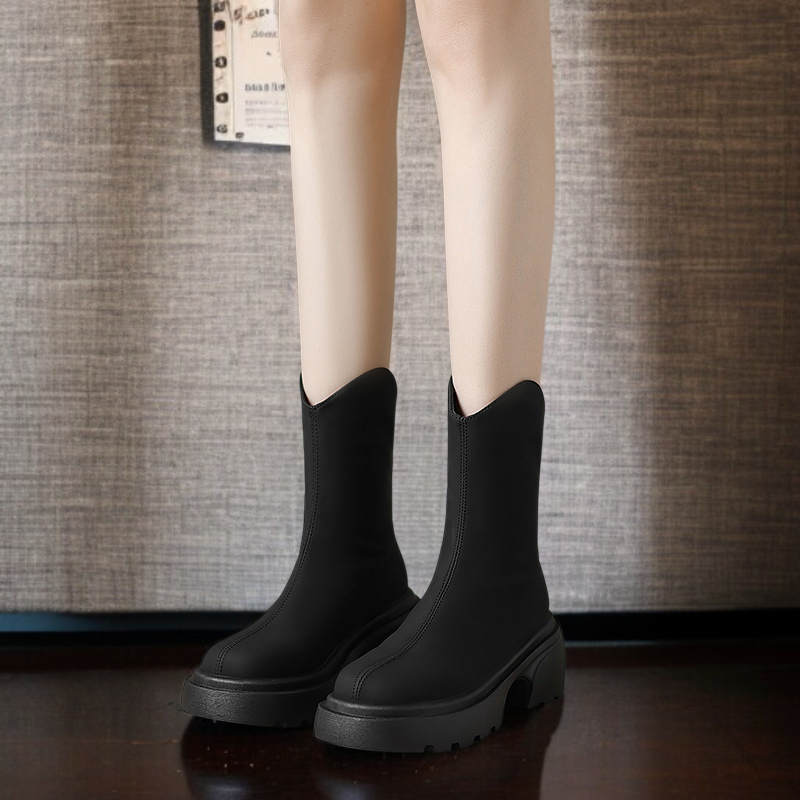 앵클부츠 여성 패션 워커 통굽 통굽 워커