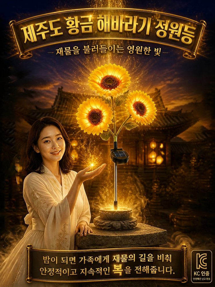 태양광 해바라기 정원등 야외 정원용 LED 장식 조명등