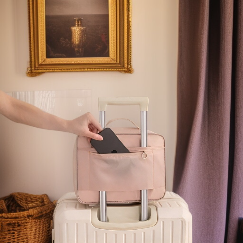 Bolsa portátil de zapatos para viaje, plegable, con tres compartimentos