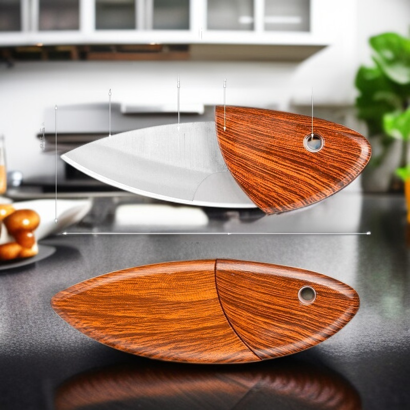 Przenośny nóż ze stali nierdzewnej z osłoną na ostrze, nóż do paczek i kuchni