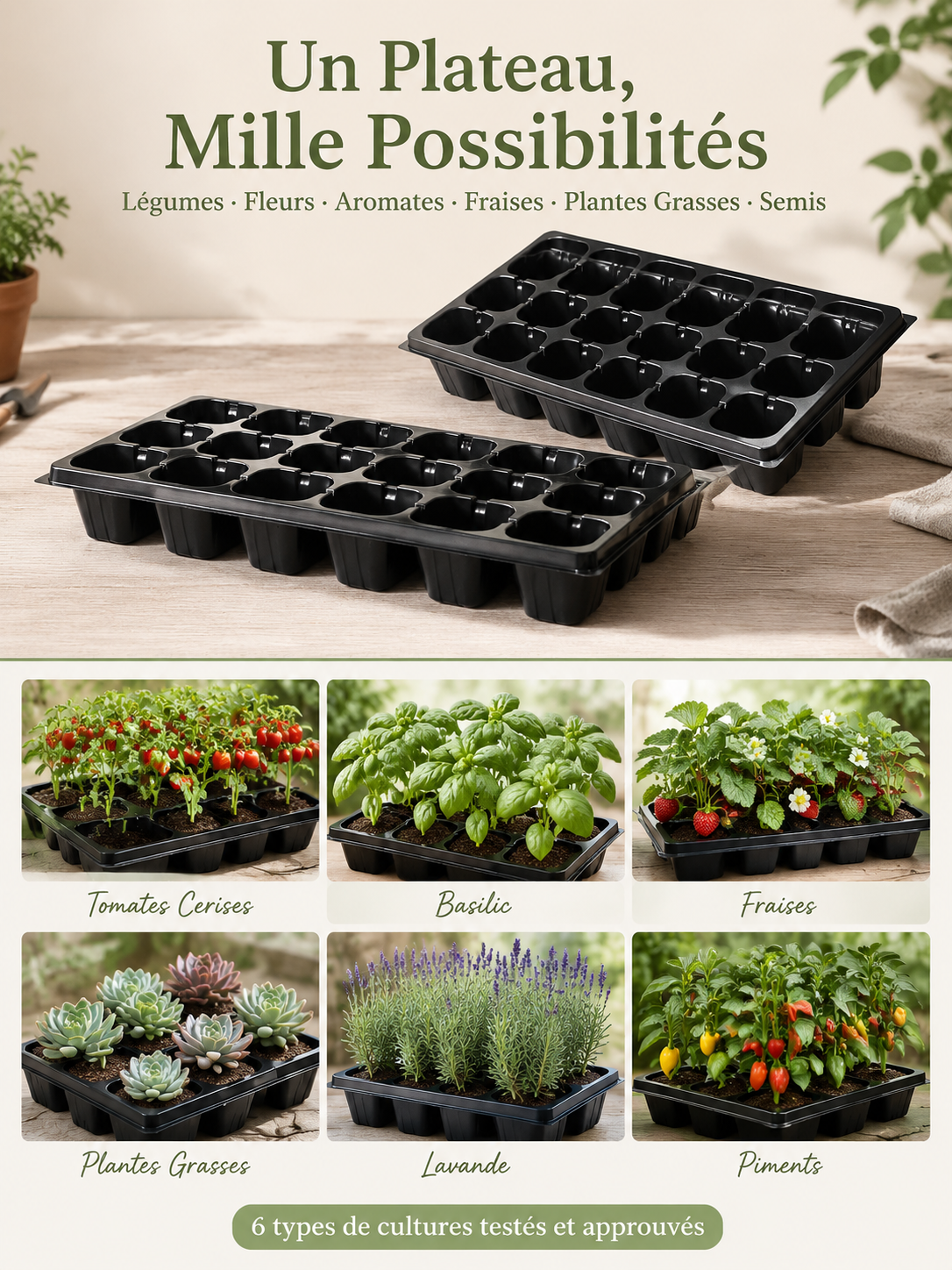 Plug tray seedling tray seedlings fleshy flowers vegetables strawberry PET cutting plastic thickened