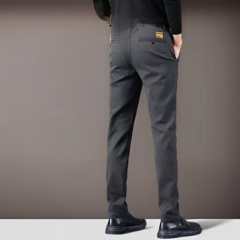 ビジネスカジュアル メンズ スリムストレートパンツ ストレッチ 春用