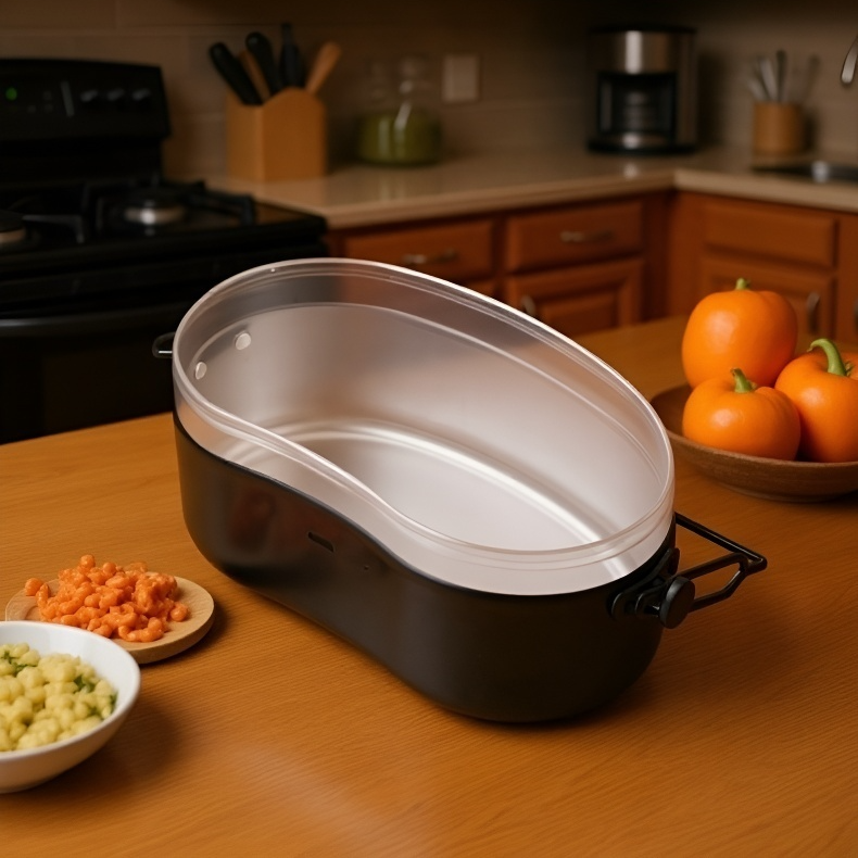 손잡이가 있는 이중 알루미늄 도시락통