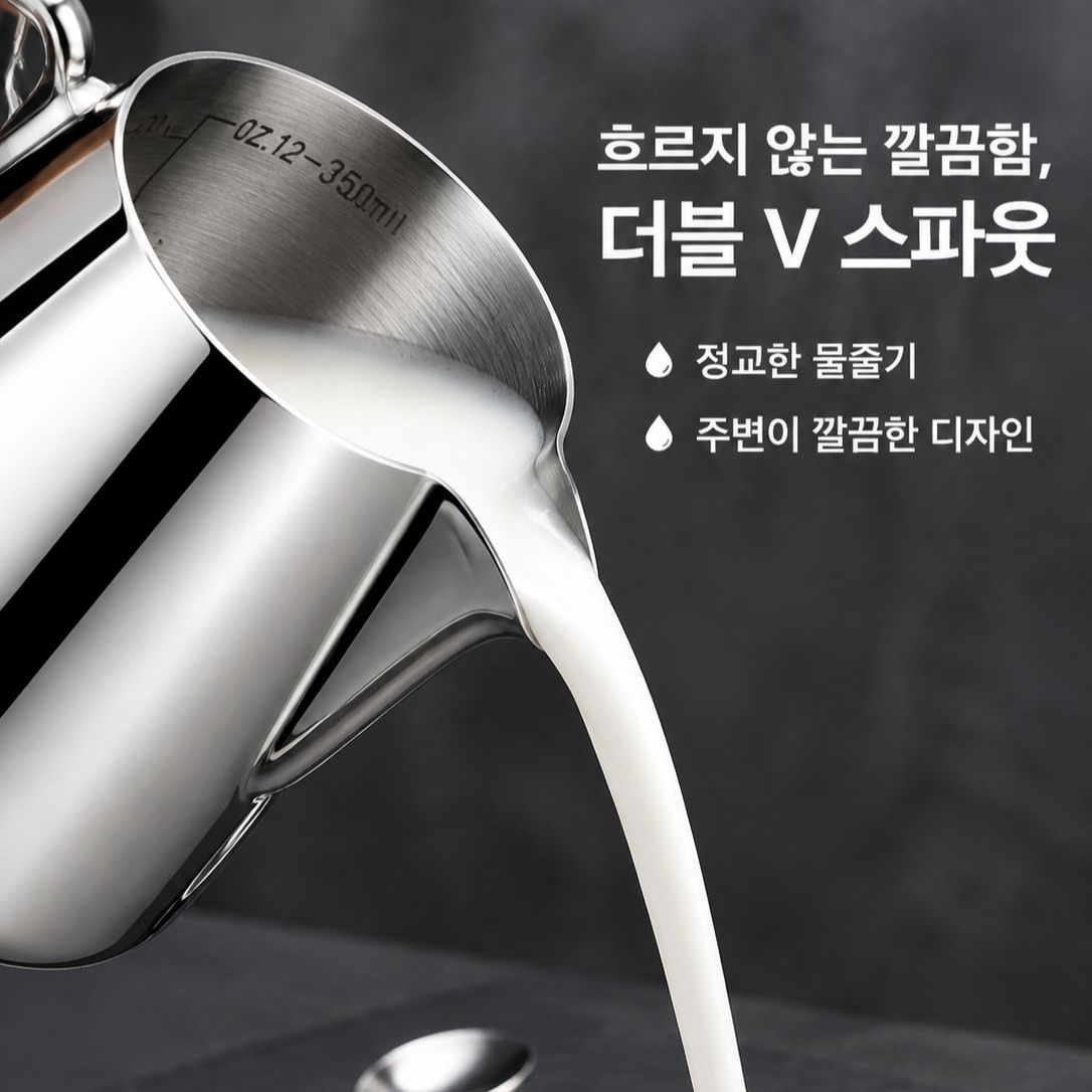 커피머신 전용 라떼아트 피처
