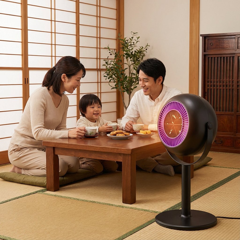 【気象庁推奨！360°全方位立体暖房、1秒で温まる】床置き伸縮式ファンヒーター