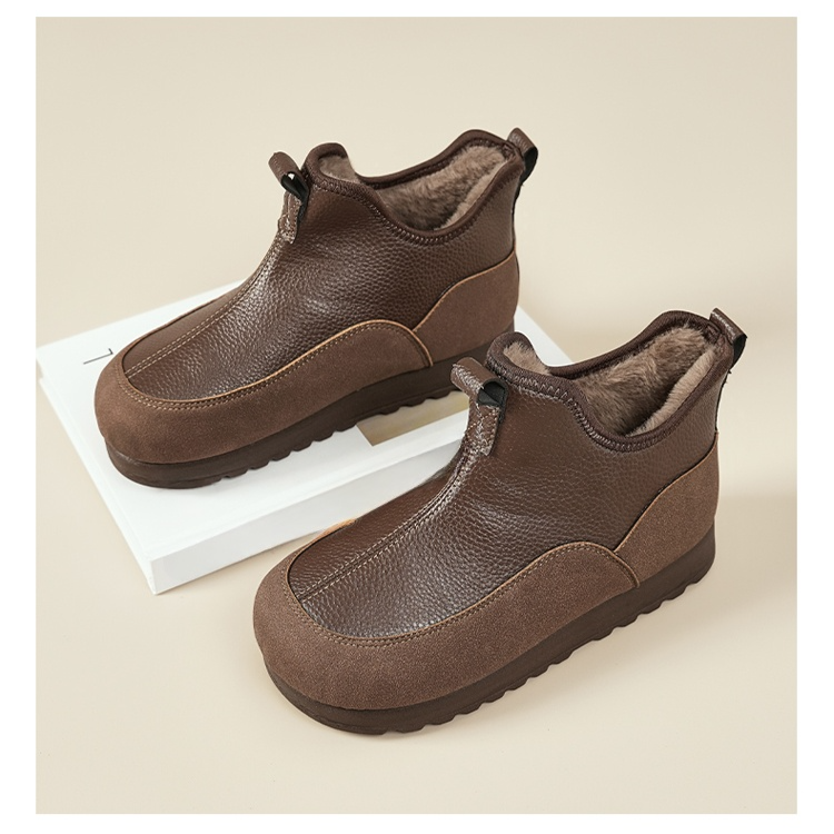 防滑保暖軟皮加絨雪地靴