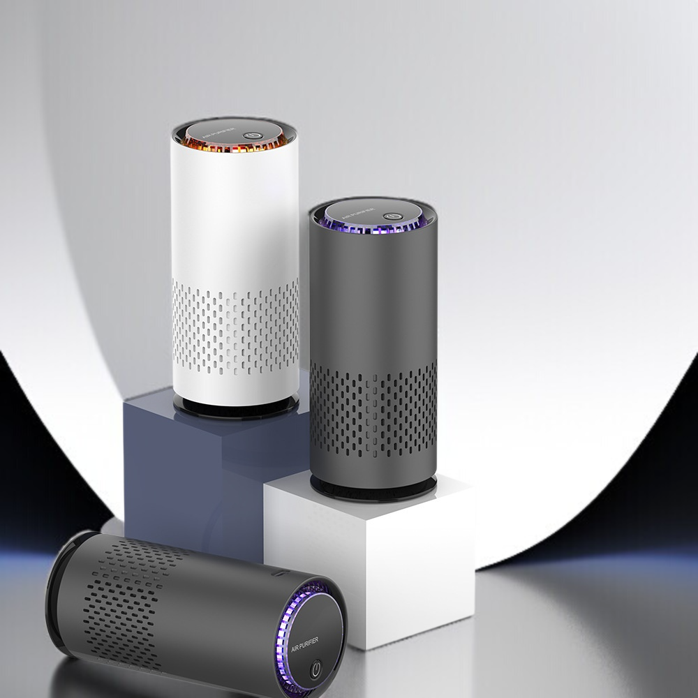 車の空気清浄機マイナスイオン煙と塵の除去小型ポータブルデスクトップ空気浄化